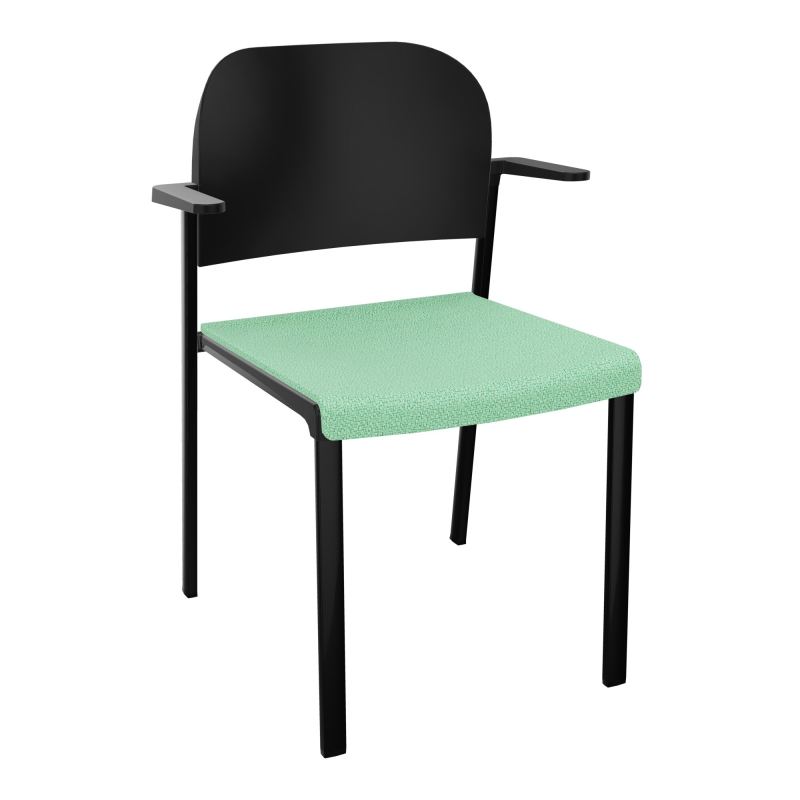 ROMY CHAISE 4P FIXES ASSISE TISSU DOSSIER POLYPRO AVEC ACCOUDOIRS E4 SG PU