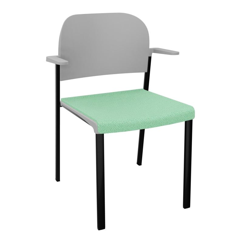 ROMY CHAISE 4P FIXES ASSISE TISSU DOSSIER POLYPRO AVEC ACCOUDOIRS E4 SG PX