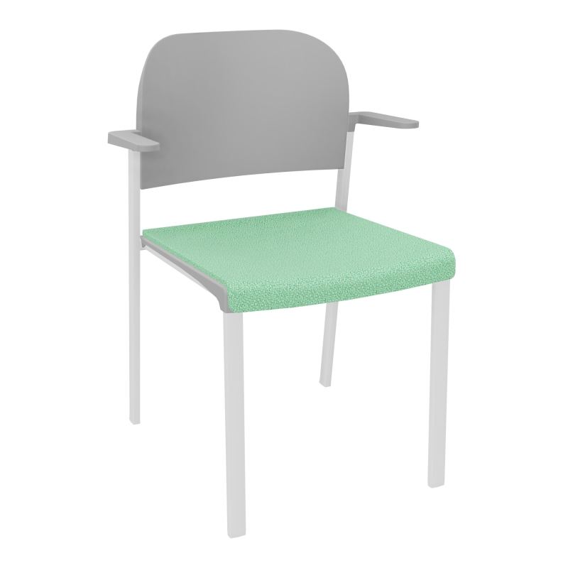 ROMY CHAISE 4P FIXES ASSISE TISSU DOSSIER POLYPRO AVEC ACCOUDOIRS E4 SP PX