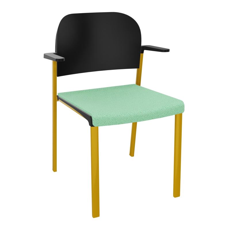 ROMY CHAISE 4P FIXES ASSISE TISSU DOSSIER POLYPRO AVEC ACCOUDOIRS E4 SX PU