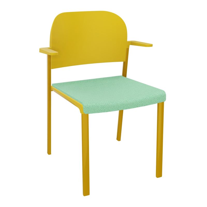 ROMY CHAISE 4P FIXES ASSISE TISSU DOSSIER POLYPRO AVEC ACCOUDOIRS E4 SX PW