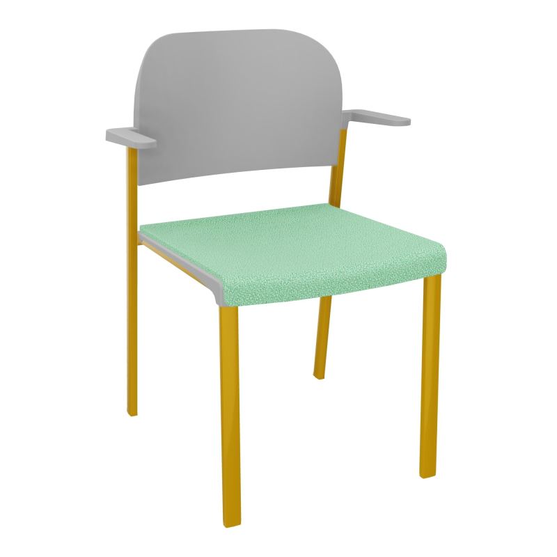 ROMY CHAISE 4P FIXES ASSISE TISSU DOSSIER POLYPRO AVEC ACCOUDOIRS E4 SX PX