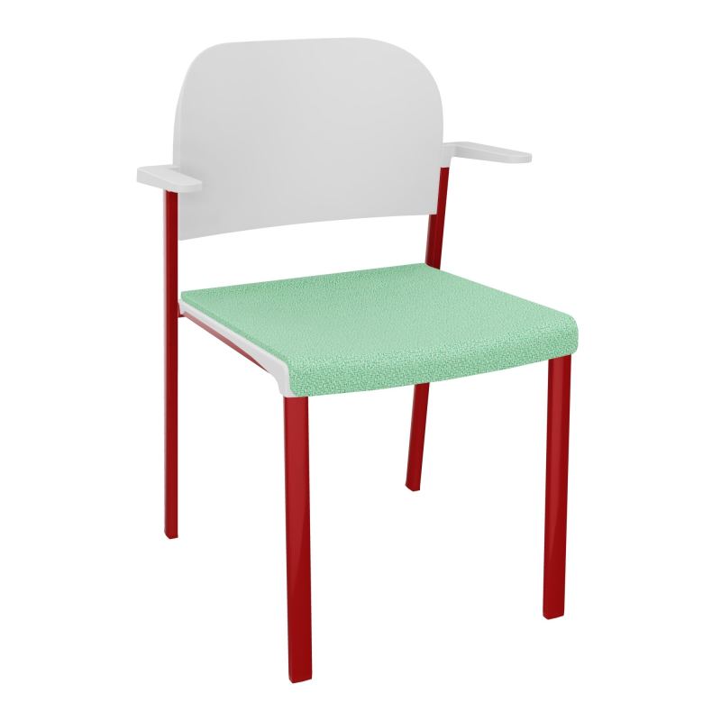 ROMY CHAISE 4P FIXES ASSISE TISSU DOSSIER POLYPRO AVEC ACCOUDOIRS E4 ZY PT