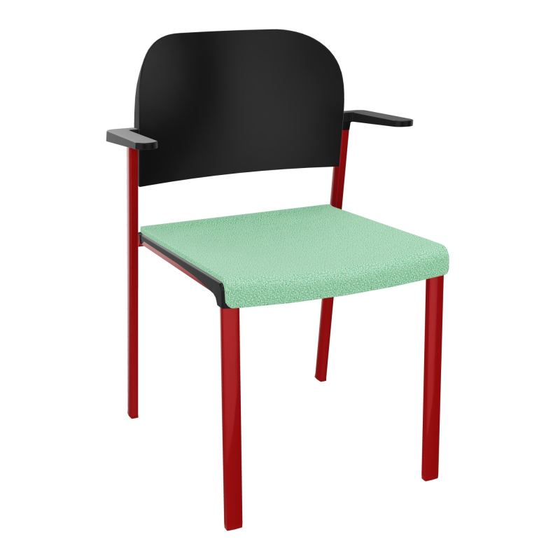 ROMY CHAISE 4P FIXES ASSISE TISSU DOSSIER POLYPRO AVEC ACCOUDOIRS E4 ZY PU