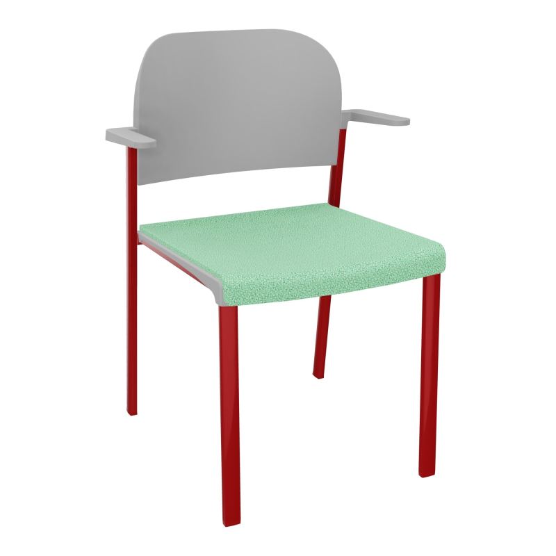 ROMY CHAISE 4P FIXES ASSISE TISSU DOSSIER POLYPRO AVEC ACCOUDOIRS E4 ZY PX