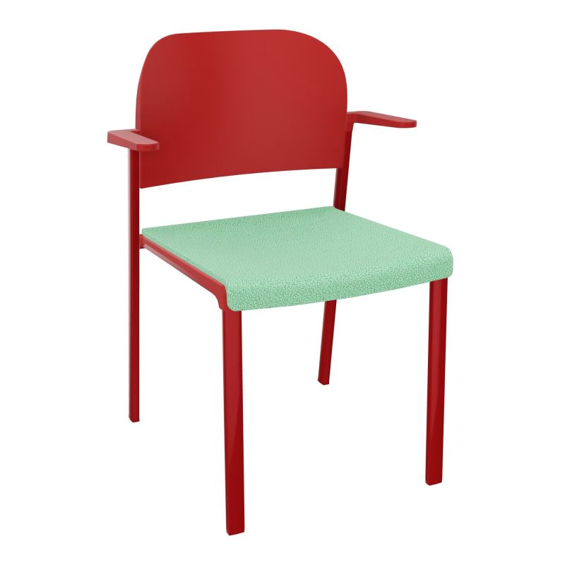 ROMY CHAISE 4P FIXES ASSISE TISSU DOSSIER POLYPRO AVEC ACCOUDOIRS E4 ZY PZ