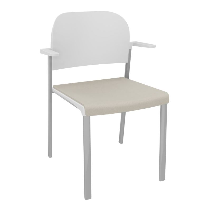 ROMY CHAISE 4P FIXES ASSISE TISSU DOSSIER POLYPRO AVEC ACCOUDOIRS E5 SB PT