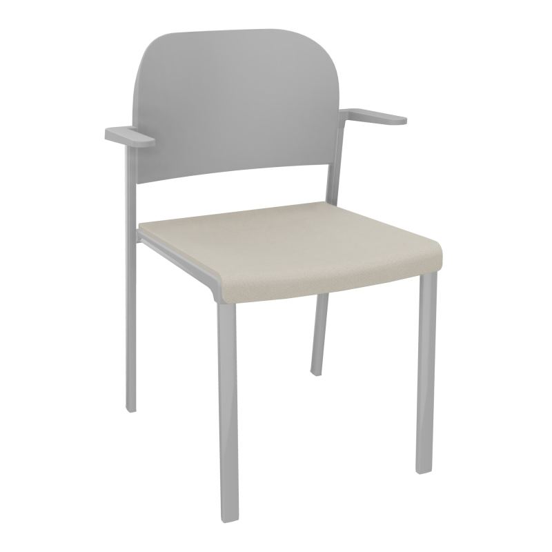 ROMY CHAISE 4P FIXES ASSISE TISSU DOSSIER POLYPRO AVEC ACCOUDOIRS E5 SB PX