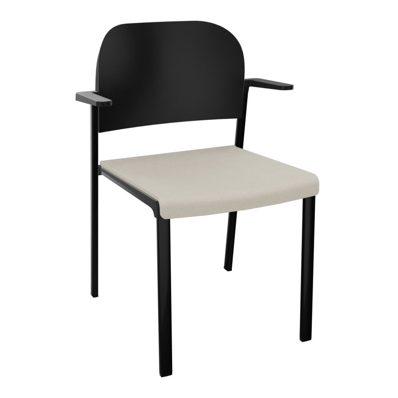 ROMY CHAISE 4P FIXES ASSISE TISSU DOSSIER POLYPRO AVEC ACCOUDOIRS E5 SG PU