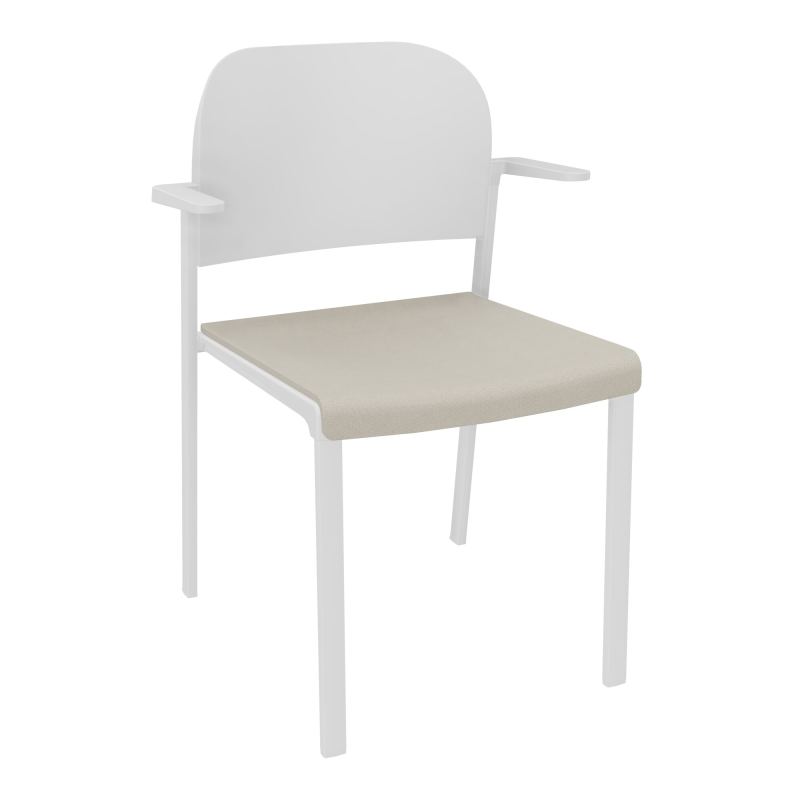 ROMY CHAISE 4P FIXES ASSISE TISSU DOSSIER POLYPRO AVEC ACCOUDOIRS E5 SP PT