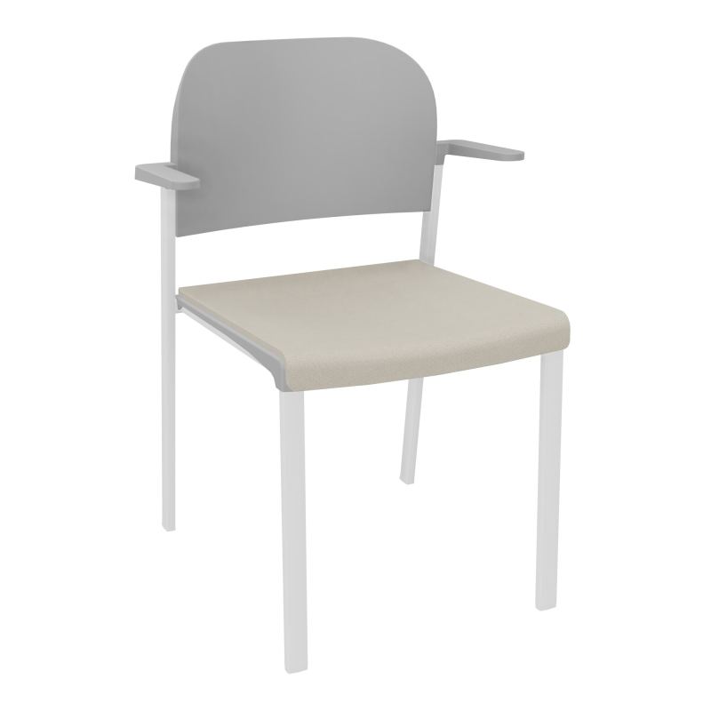 ROMY CHAISE 4P FIXES ASSISE TISSU DOSSIER POLYPRO AVEC ACCOUDOIRS E5 SP PX