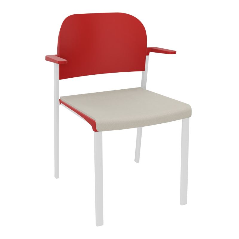 ROMY CHAISE 4P FIXES ASSISE TISSU DOSSIER POLYPRO AVEC ACCOUDOIRS E5 SP PZ