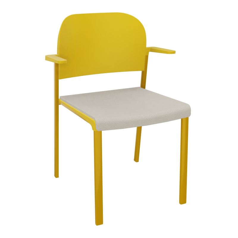 ROMY CHAISE 4P FIXES ASSISE TISSU DOSSIER POLYPRO AVEC ACCOUDOIRS E5 SX PW