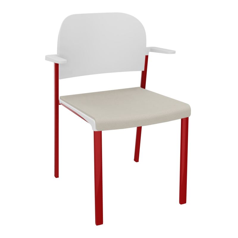 ROMY CHAISE 4P FIXES ASSISE TISSU DOSSIER POLYPRO AVEC ACCOUDOIRS E5 ZY PT