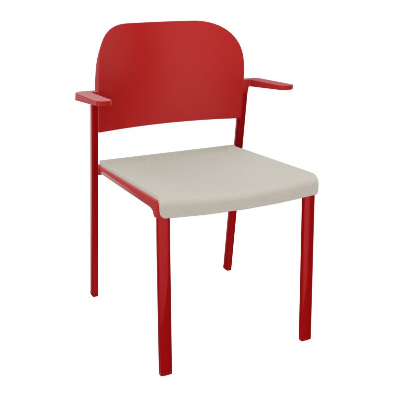 ROMY CHAISE 4P FIXES ASSISE TISSU DOSSIER POLYPRO AVEC ACCOUDOIRS E5 ZY PZ