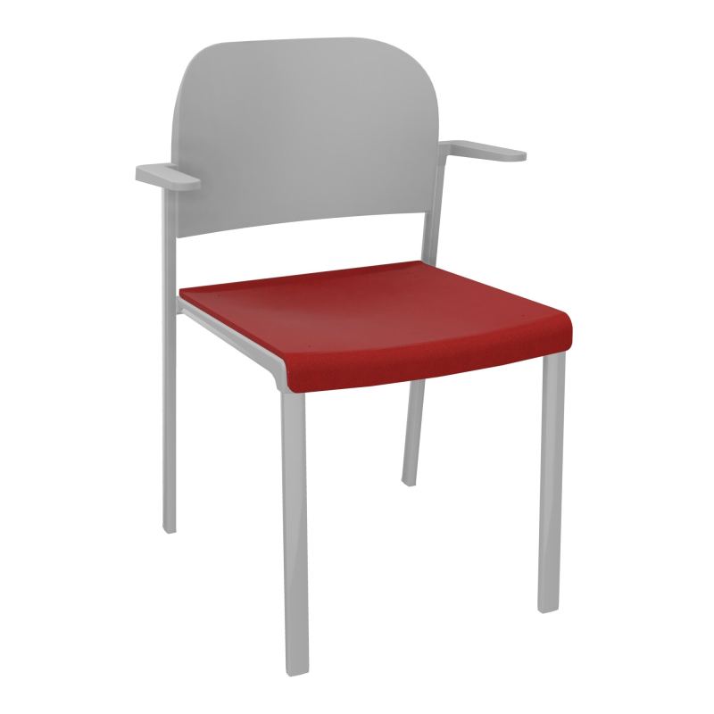 ROMY CHAISE 4P FIXES ASSISE TISSU DOSSIER POLYPRO AVEC ACCOUDOIRS E6 SB PX