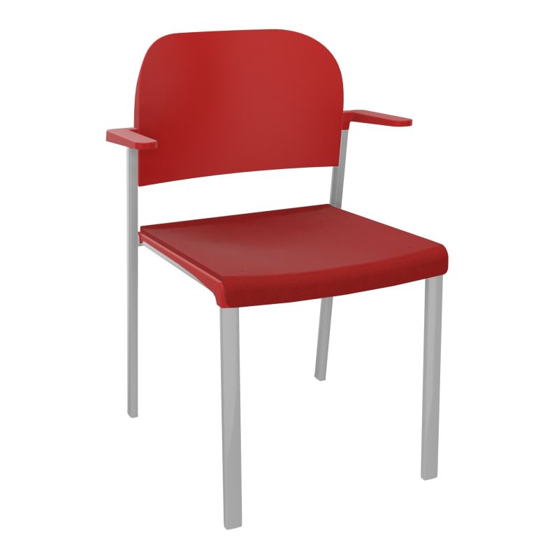 ROMY CHAISE 4P FIXES ASSISE TISSU DOSSIER POLYPRO AVEC ACCOUDOIRS E6 SB PZ