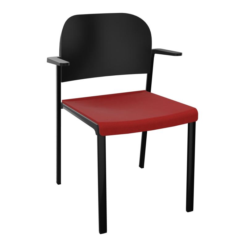 ROMY CHAISE 4P FIXES ASSISE TISSU DOSSIER POLYPRO AVEC ACCOUDOIRS E6 SG PU