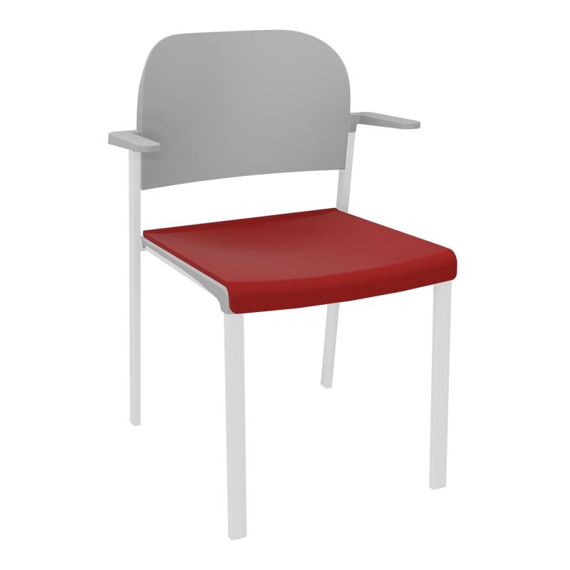 ROMY CHAISE 4P FIXES ASSISE TISSU DOSSIER POLYPRO AVEC ACCOUDOIRS E6 SP PX