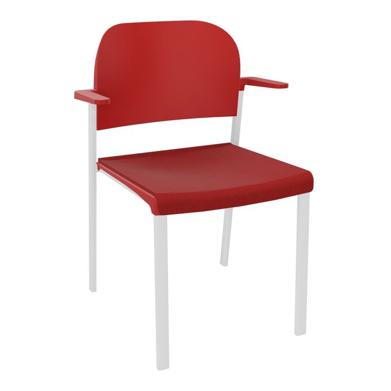 ROMY CHAISE 4P FIXES ASSISE TISSU DOSSIER POLYPRO AVEC ACCOUDOIRS E6 SP PZ