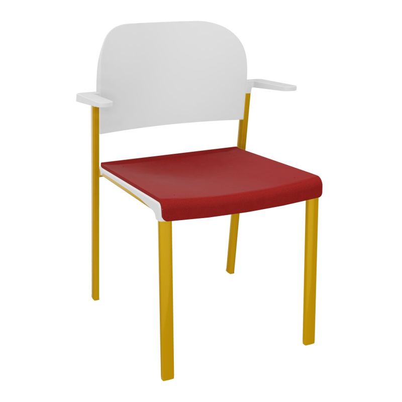 ROMY CHAISE 4P FIXES ASSISE TISSU DOSSIER POLYPRO AVEC ACCOUDOIRS E6 SX PT