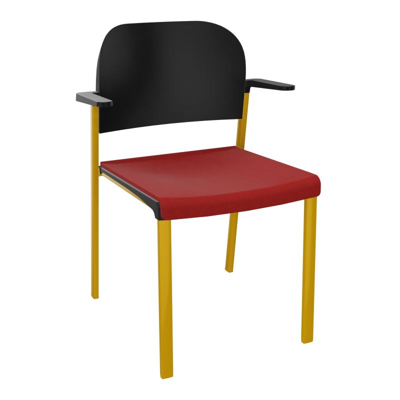 ROMY CHAISE 4P FIXES ASSISE TISSU DOSSIER POLYPRO AVEC ACCOUDOIRS E6 SX PU