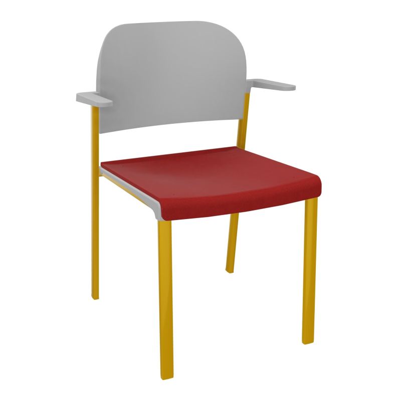 ROMY CHAISE 4P FIXES ASSISE TISSU DOSSIER POLYPRO AVEC ACCOUDOIRS E6 SX PX