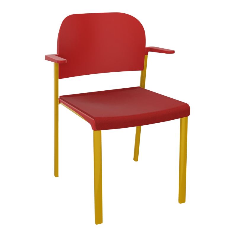 ROMY CHAISE 4P FIXES ASSISE TISSU DOSSIER POLYPRO AVEC ACCOUDOIRS E6 SX PZ
