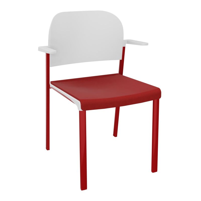 ROMY CHAISE 4P FIXES ASSISE TISSU DOSSIER POLYPRO AVEC ACCOUDOIRS E6 ZY PT