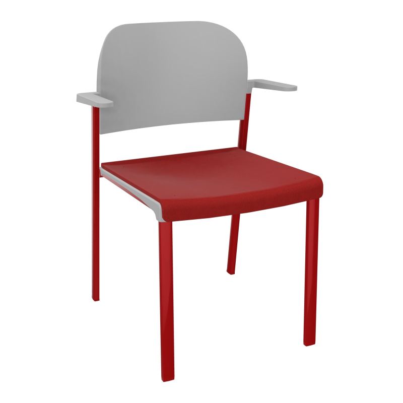 ROMY CHAISE 4P FIXES ASSISE TISSU DOSSIER POLYPRO AVEC ACCOUDOIRS E6 ZY PX