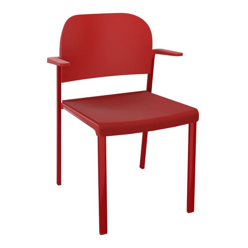 ROMY CHAISE 4P FIXES ASSISE TISSU DOSSIER POLYPRO AVEC ACCOUDOIRS E6 ZY PZ