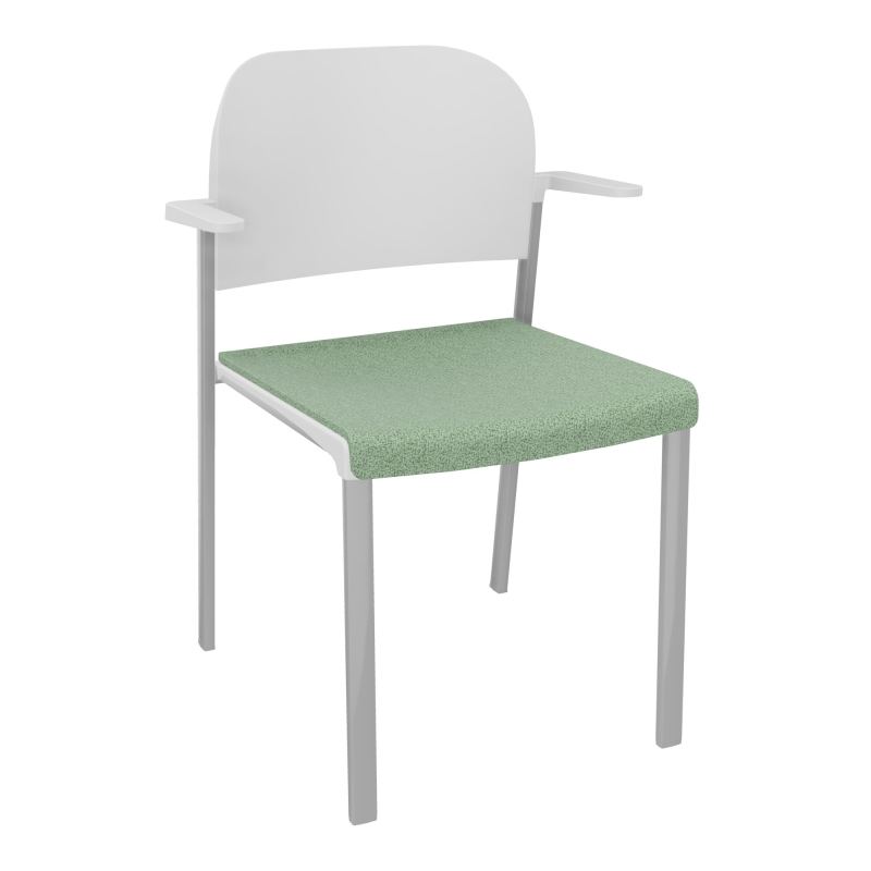 ROMY CHAISE 4P FIXES ASSISE TISSU DOSSIER POLYPRO AVEC ACCOUDOIRS E7 SB PT