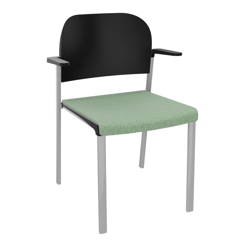 ROMY CHAISE 4P FIXES ASSISE TISSU DOSSIER POLYPRO AVEC ACCOUDOIRS E7 SB PU