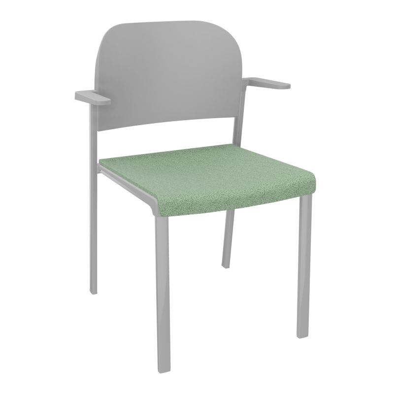 ROMY CHAISE 4P FIXES ASSISE TISSU DOSSIER POLYPRO AVEC ACCOUDOIRS E7 SB PX
