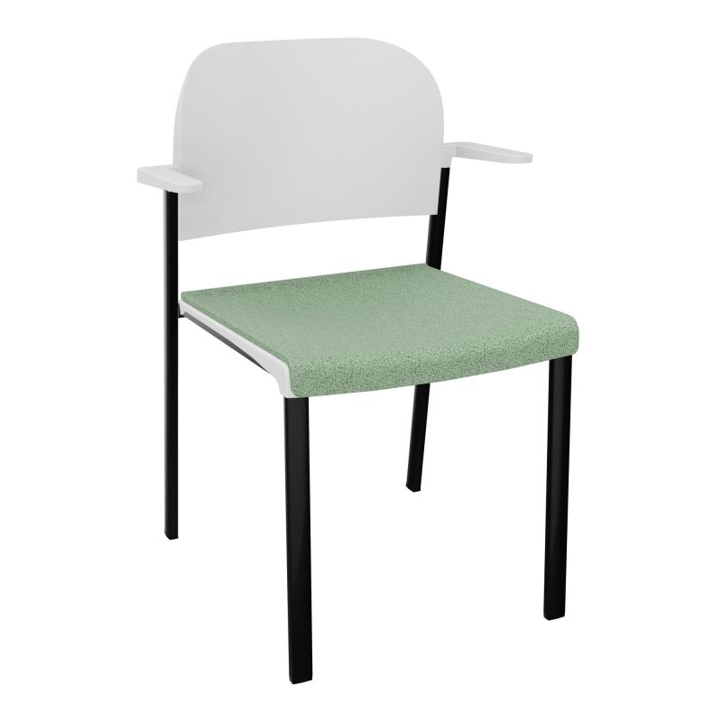 ROMY CHAISE 4P FIXES ASSISE TISSU DOSSIER POLYPRO AVEC ACCOUDOIRS E7 SG PT