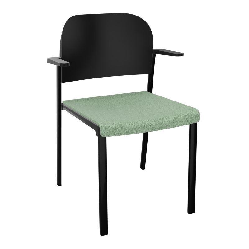 ROMY CHAISE 4P FIXES ASSISE TISSU DOSSIER POLYPRO AVEC ACCOUDOIRS E7 SG PU