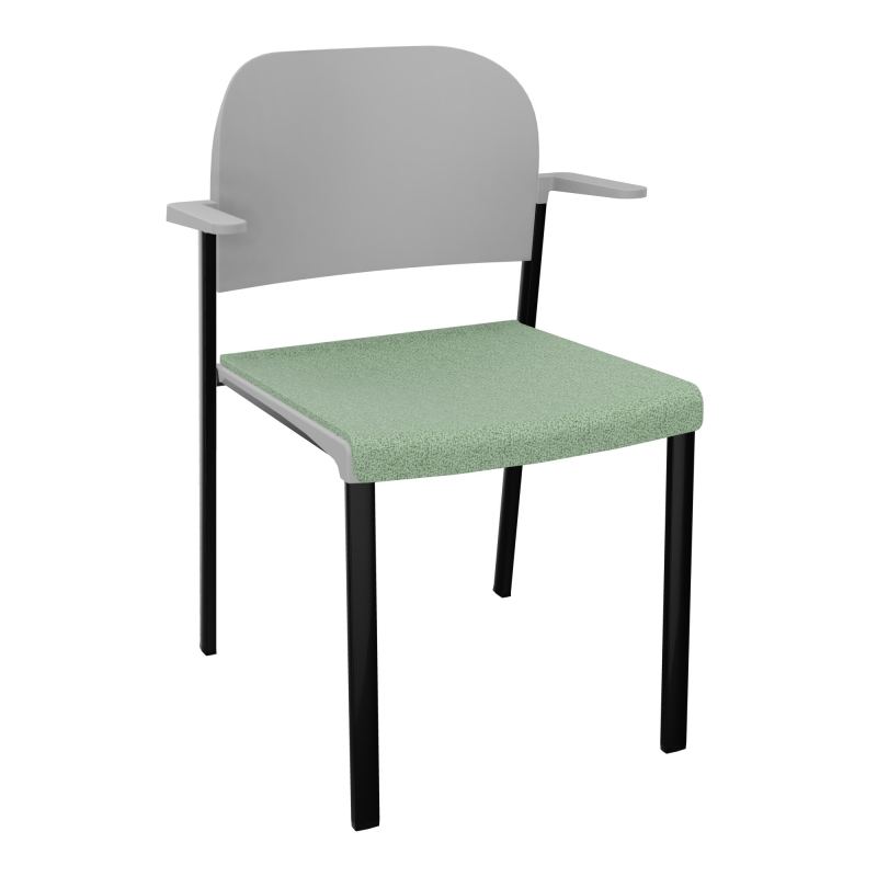 ROMY CHAISE 4P FIXES ASSISE TISSU DOSSIER POLYPRO AVEC ACCOUDOIRS E7 SG PX