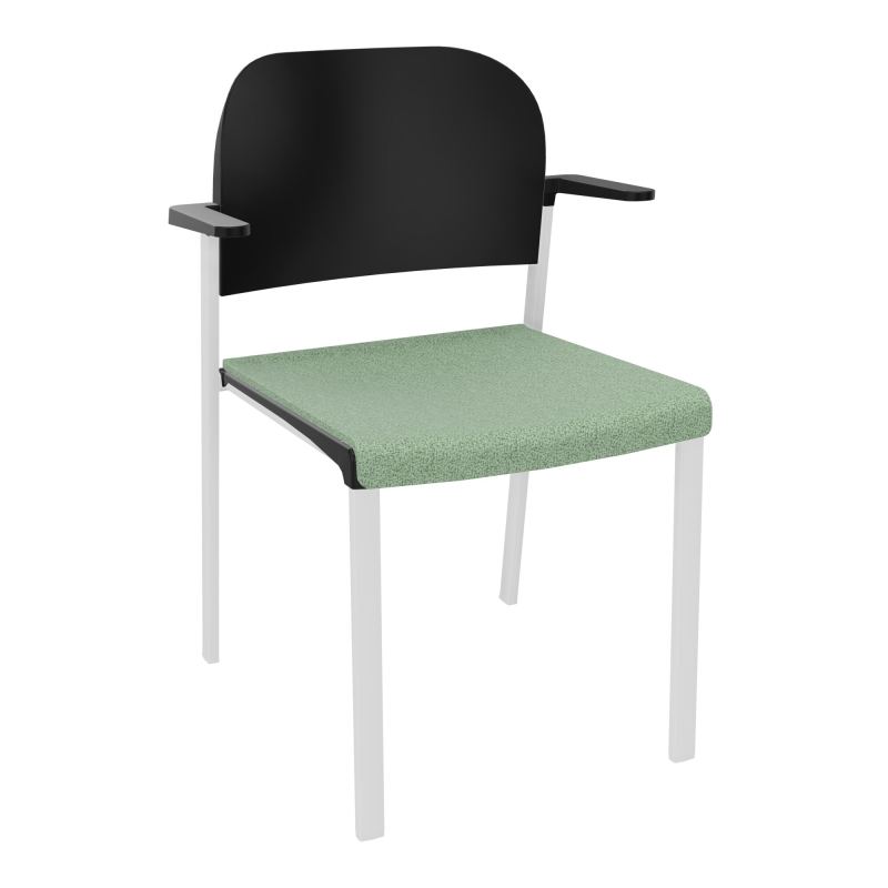 ROMY CHAISE 4P FIXES ASSISE TISSU DOSSIER POLYPRO AVEC ACCOUDOIRS E7 SP PU