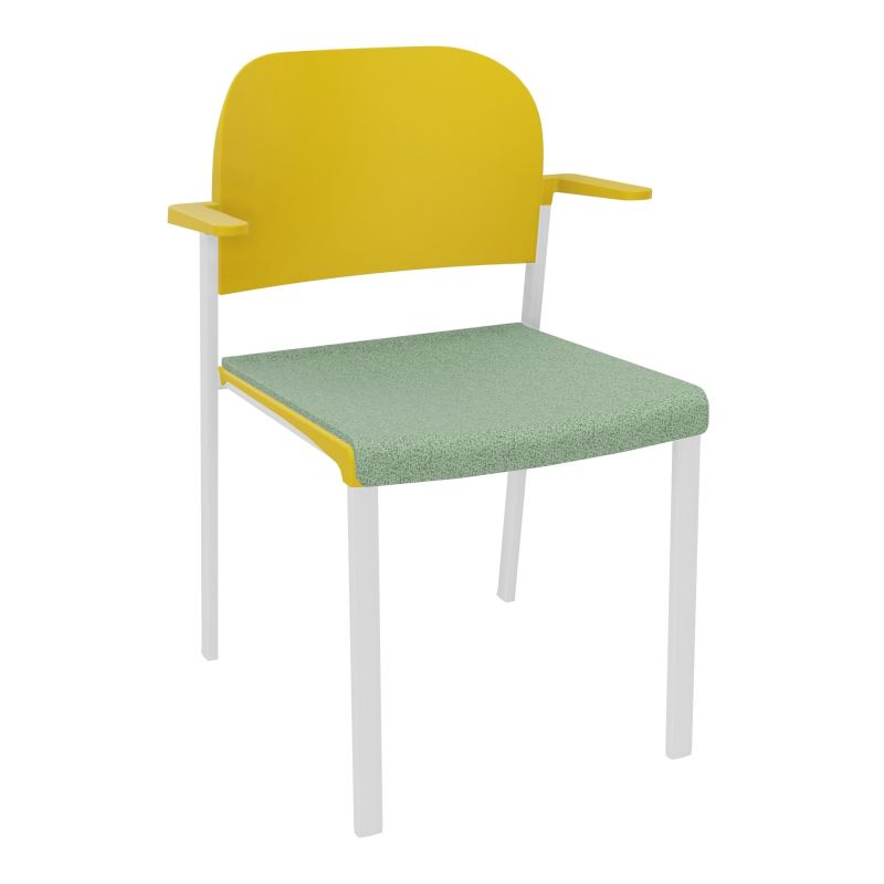 ROMY CHAISE 4P FIXES ASSISE TISSU DOSSIER POLYPRO AVEC ACCOUDOIRS E7 SP PW
