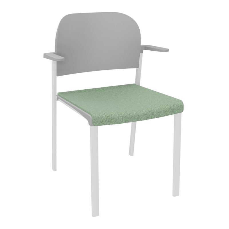 ROMY CHAISE 4P FIXES ASSISE TISSU DOSSIER POLYPRO AVEC ACCOUDOIRS E7 SP PX