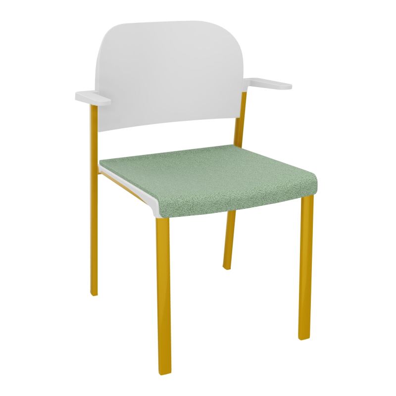 ROMY CHAISE 4P FIXES ASSISE TISSU DOSSIER POLYPRO AVEC ACCOUDOIRS E7 SX PT