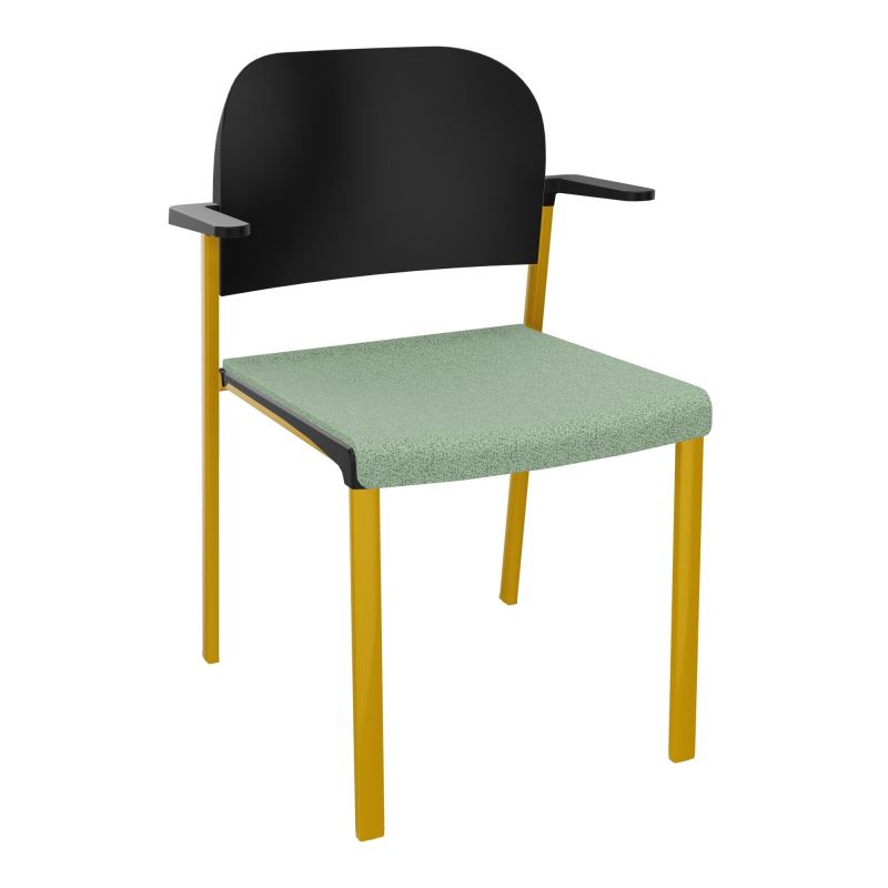 ROMY CHAISE 4P FIXES ASSISE TISSU DOSSIER POLYPRO AVEC ACCOUDOIRS E7 SX PU