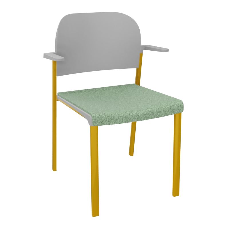 ROMY CHAISE 4P FIXES ASSISE TISSU DOSSIER POLYPRO AVEC ACCOUDOIRS E7 SX PX
