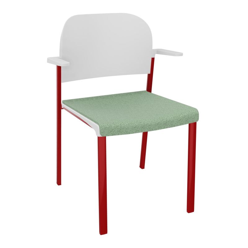 ROMY CHAISE 4P FIXES ASSISE TISSU DOSSIER POLYPRO AVEC ACCOUDOIRS E7 ZY PT