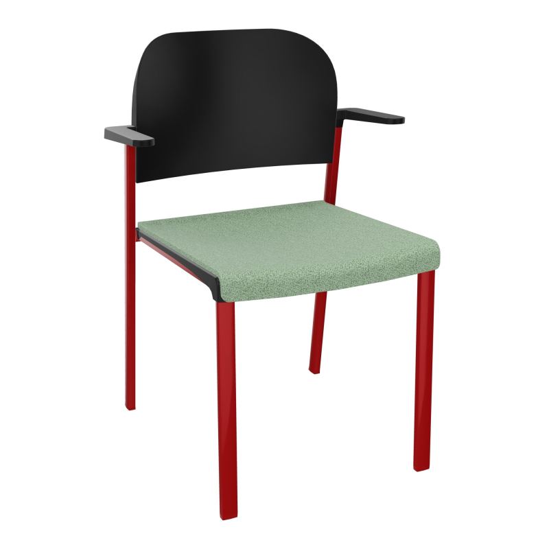 ROMY CHAISE 4P FIXES ASSISE TISSU DOSSIER POLYPRO AVEC ACCOUDOIRS E7 ZY PU