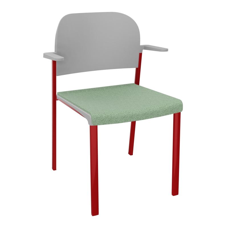 ROMY CHAISE 4P FIXES ASSISE TISSU DOSSIER POLYPRO AVEC ACCOUDOIRS E7 ZY PX