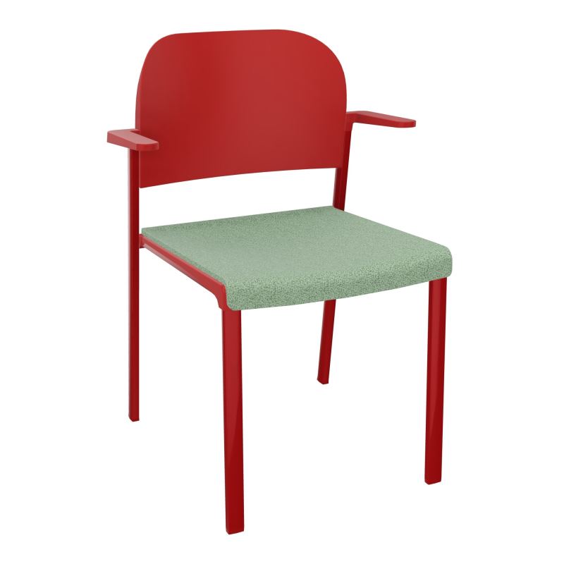 ROMY CHAISE 4P FIXES ASSISE TISSU DOSSIER POLYPRO AVEC ACCOUDOIRS E7 ZY PZ