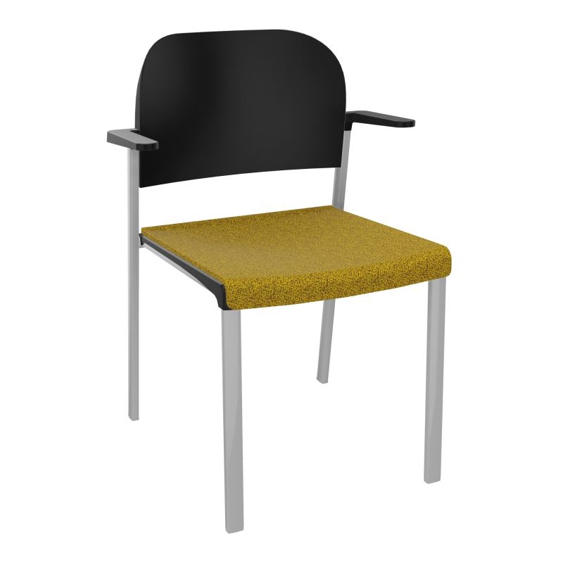 ROMY CHAISE 4P FIXES ASSISE TISSU DOSSIER POLYPRO AVEC ACCOUDOIRS E9 SB PU