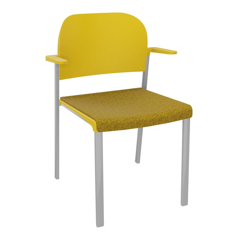ROMY CHAISE 4P FIXES ASSISE TISSU DOSSIER POLYPRO AVEC ACCOUDOIRS E9 SB PW