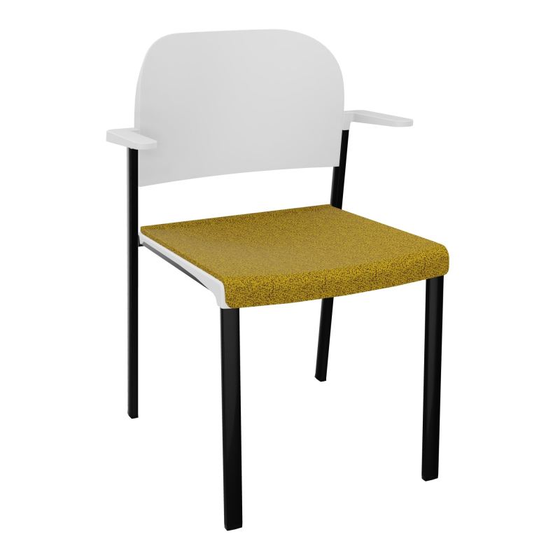ROMY CHAISE 4P FIXES ASSISE TISSU DOSSIER POLYPRO AVEC ACCOUDOIRS E9 SG PT